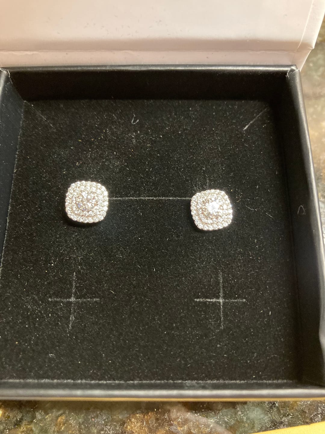 Customer photo review of Moissanite by Cate & Chloe Lucy 18k Gold Plated 925 Sterling Silver Stud Earrings 1.0tcw