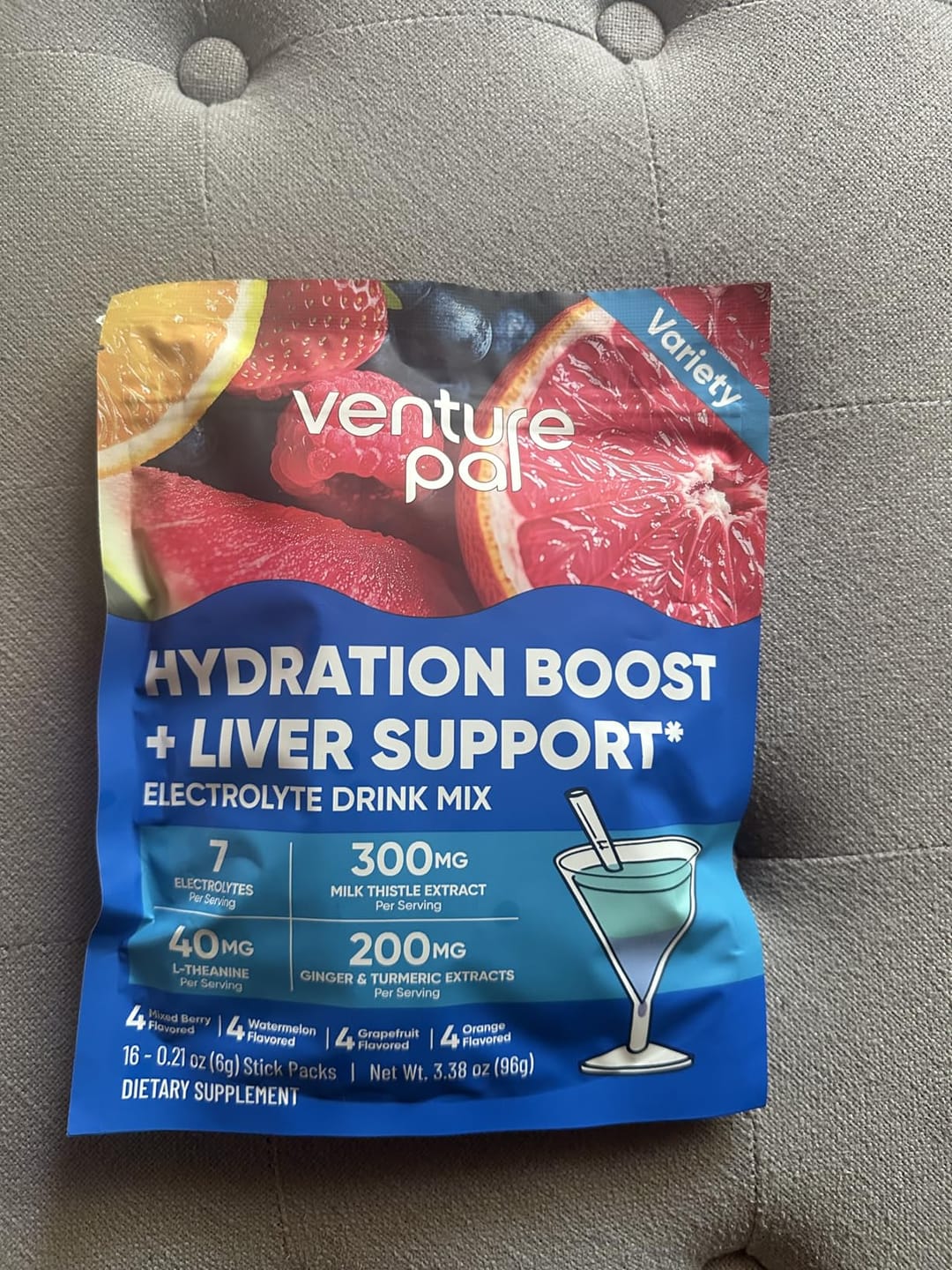 Customer photo review of Liver Support Sugar Free Electrolyte Powder Packets - Variety- 16 Sticks