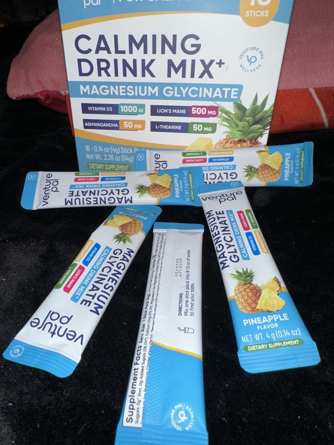 Customer photo review of Magnesium Glycinate Powdered Drink Mix - Pineapple- 16 Sticks