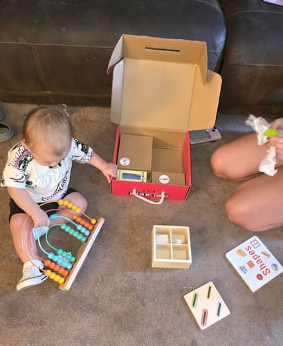 Customer photo review of Curated Monthly Baby Box