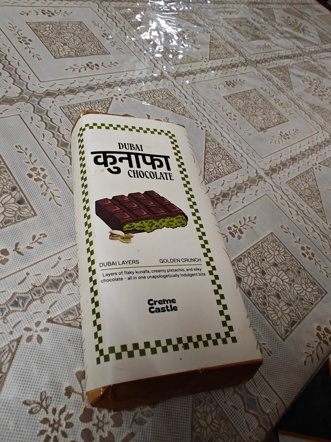 Customer photo review of Dubai Viral Kunafa Chocolate Bar