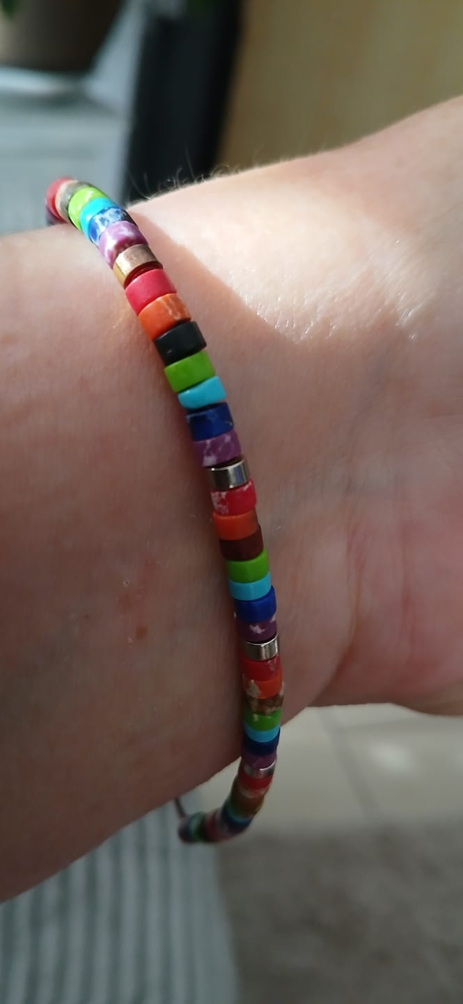 Customer photo review of 7 Chakren Energiearmband aus Jaspis