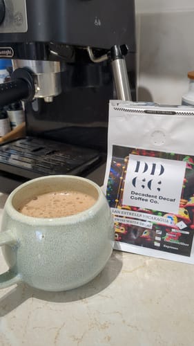 Customer photo review of Costa Rica Decaffeinated Coffee - Swiss Water Decaf Process - Strength 4 - Decadent Decaf