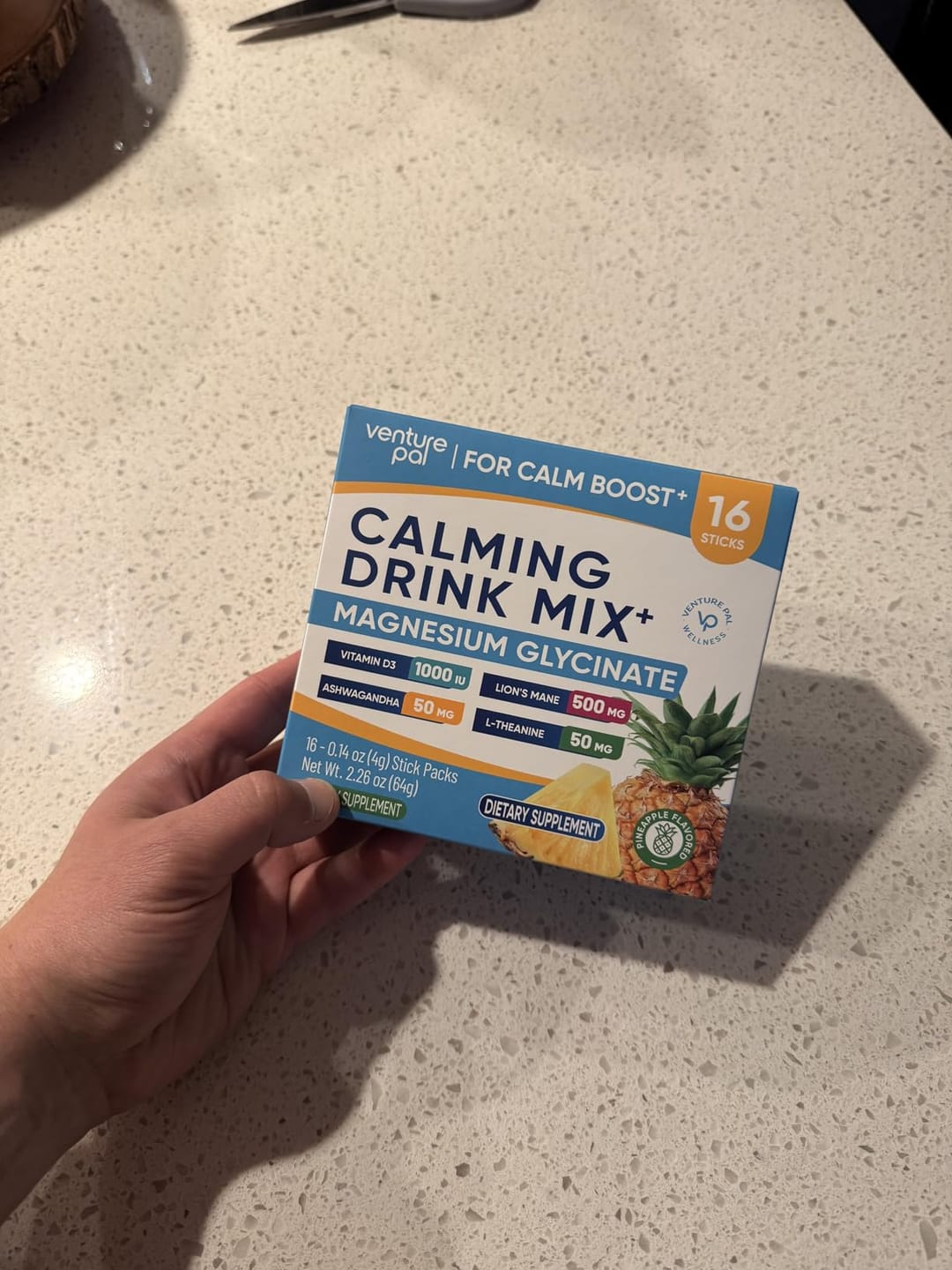 Customer photo review of Magnesium Glycinate Powdered Drink Mix - Pineapple- 16 Sticks