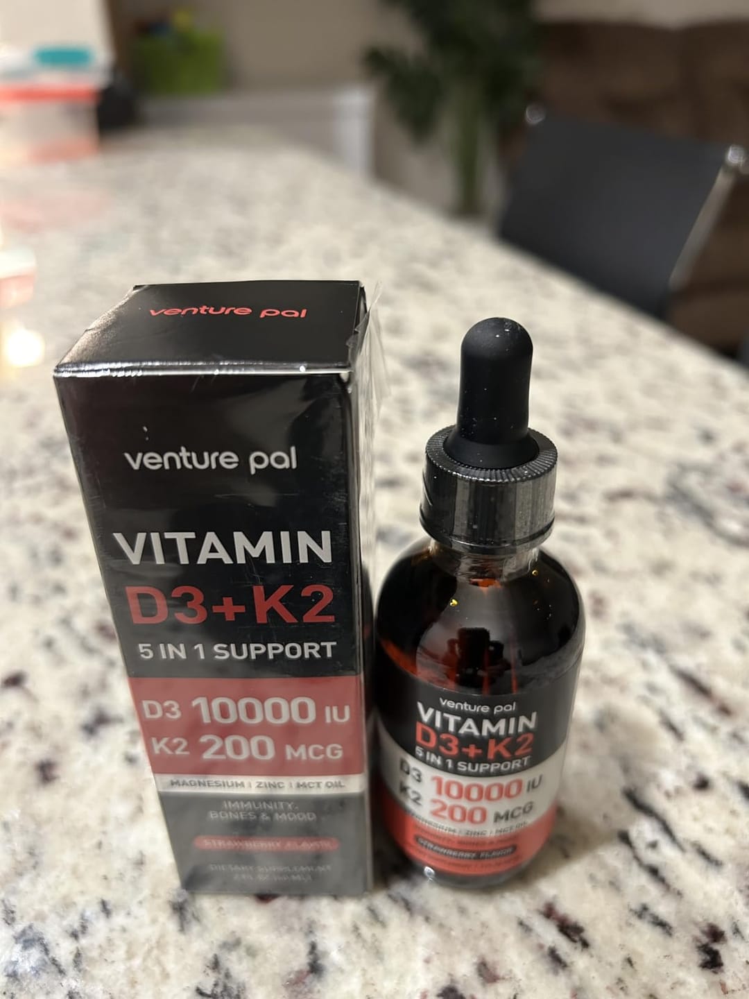 Customer photo review of Vitamin D3 10000 IU Plus K2 (MK-7) - Strawberry Flavor - 200 mcg Liquid Drops