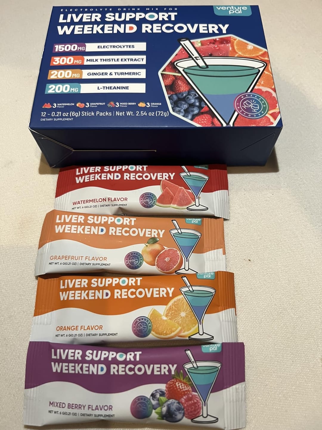 Customer photo review of Liver Support Sugar Free Electrolyte Powder Packets - Variety- 16 Sticks