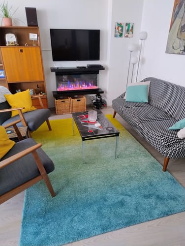 Hilde E. review of EVIQ Elektrische sfeerhaard 3D Platina 36″ inch – 91 cm image 1 out of 1