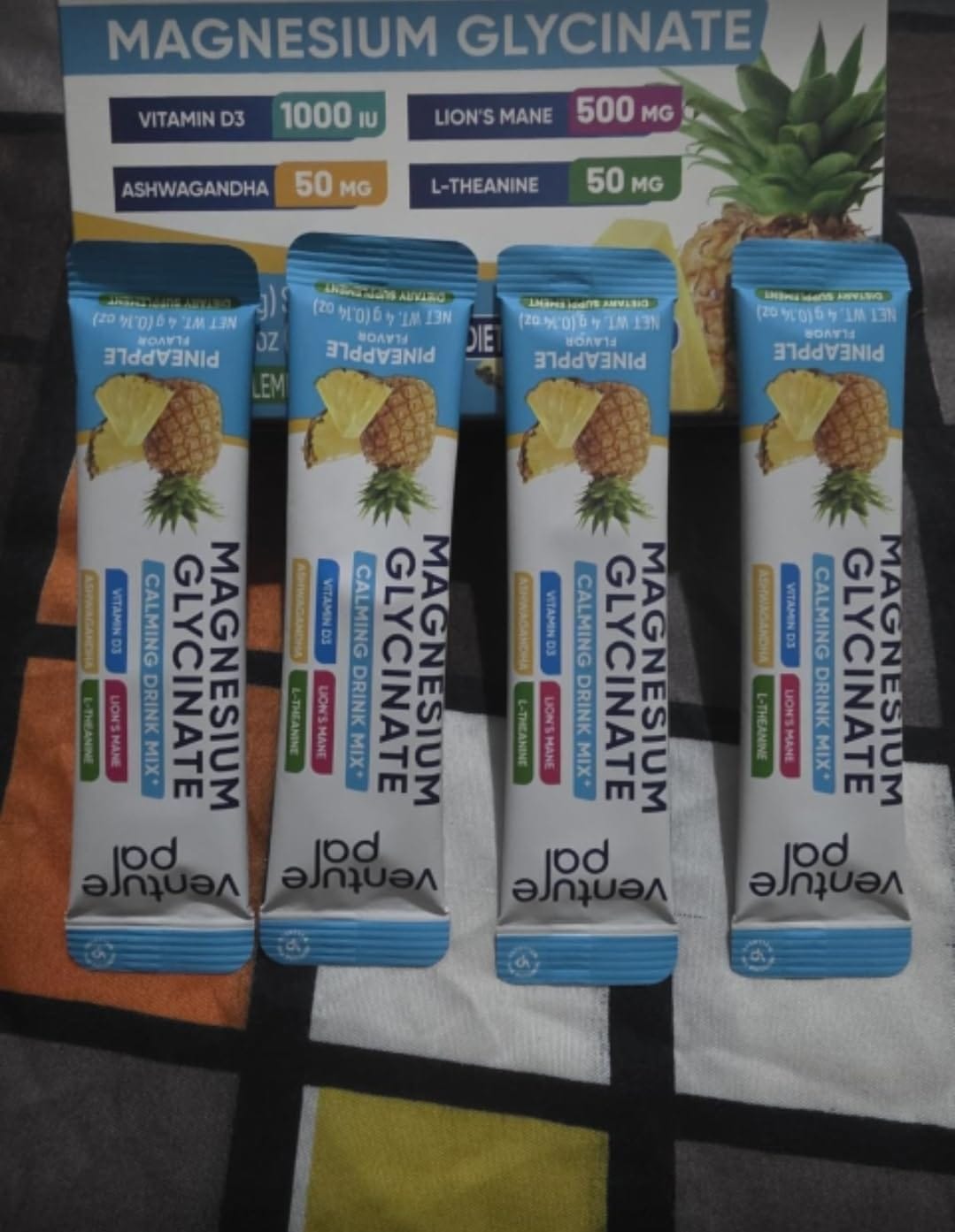 Customer photo review of Magnesium Glycinate Powdered Drink Mix - Pineapple- 16 Sticks