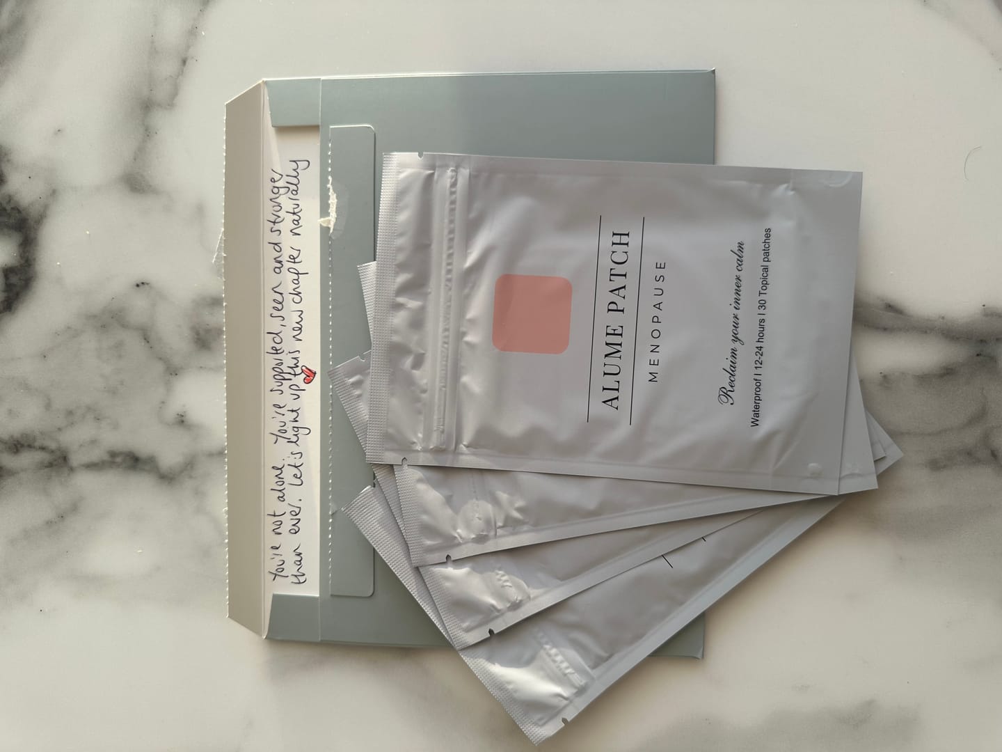 Customer photo review of alumepatch menopause patch