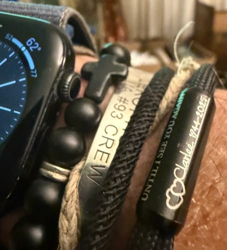 Customer photo review of Custom In Loving Memory Bracelet "I Will Carry You With Me" Personalized Engraved Memorial Bracelet
