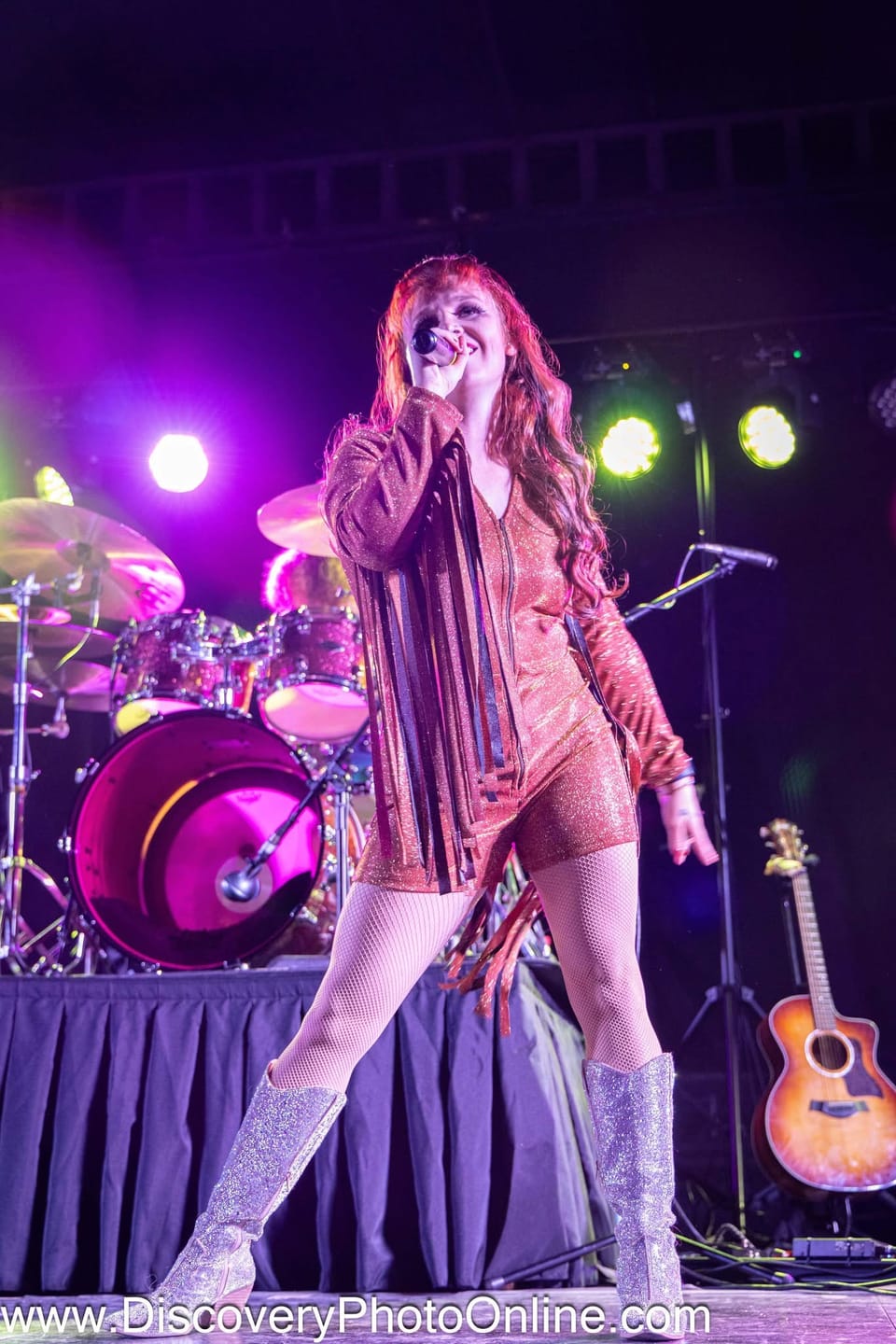 Customer photo review of Glitter Fringe Romper in Orange