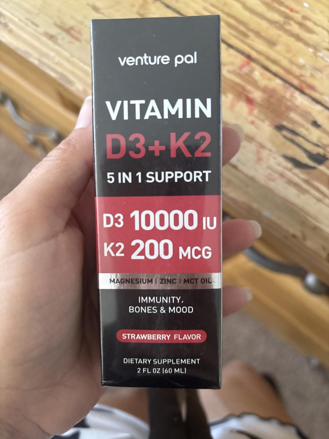 Customer photo review of Vitamin D3 10000 IU Plus K2 (MK-7) - Strawberry Flavor - 200 mcg Liquid Drops