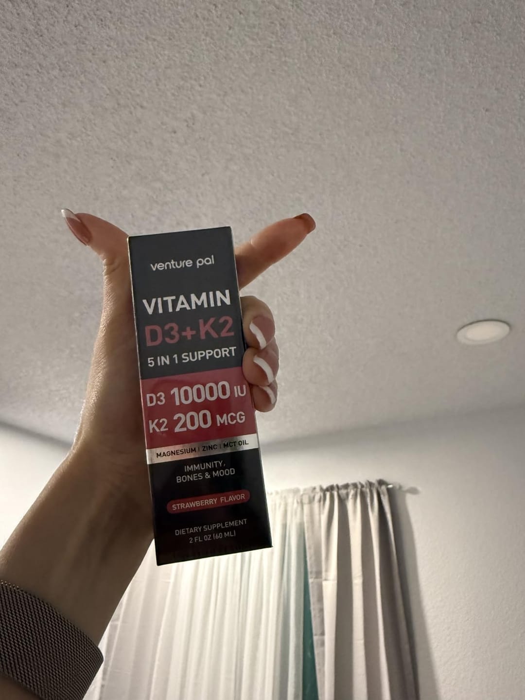 Customer photo review of Vitamin D3 10000 IU Plus K2 (MK-7) - Strawberry Flavor - 200 mcg Liquid Drops