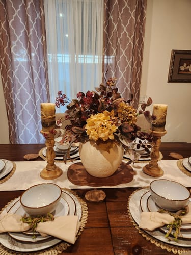 Customer photo review of Faux Arrangement  - Burgundy Berries & Hydrangea