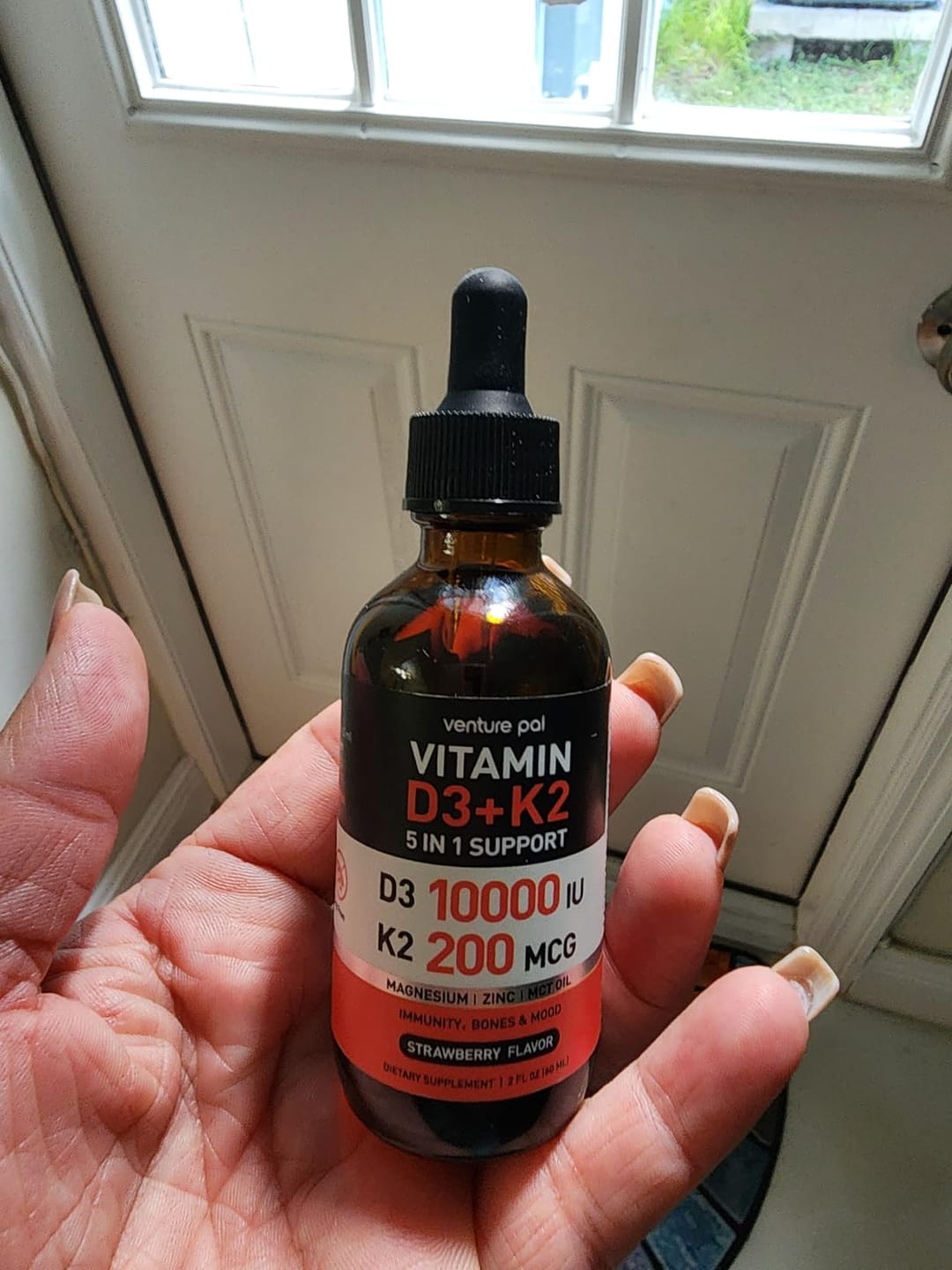 Customer photo review of Vitamin D3 10000 IU Plus K2 (MK-7) - Strawberry Flavor - 200 mcg Liquid Drops