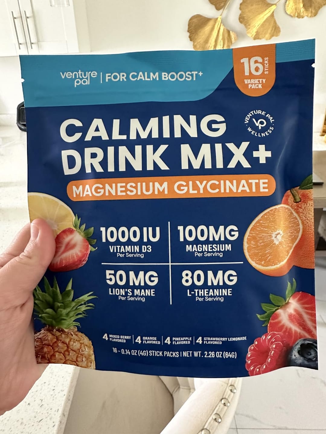 Customer photo review of Magnesium Glycinate Powdered Drink Mix - Variety- 16 Sticks