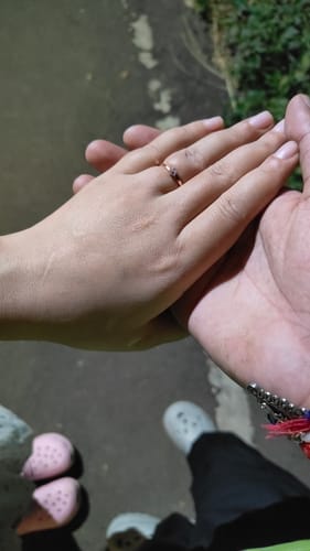 Customer photo review of Rose Gold Square Cluster Ring