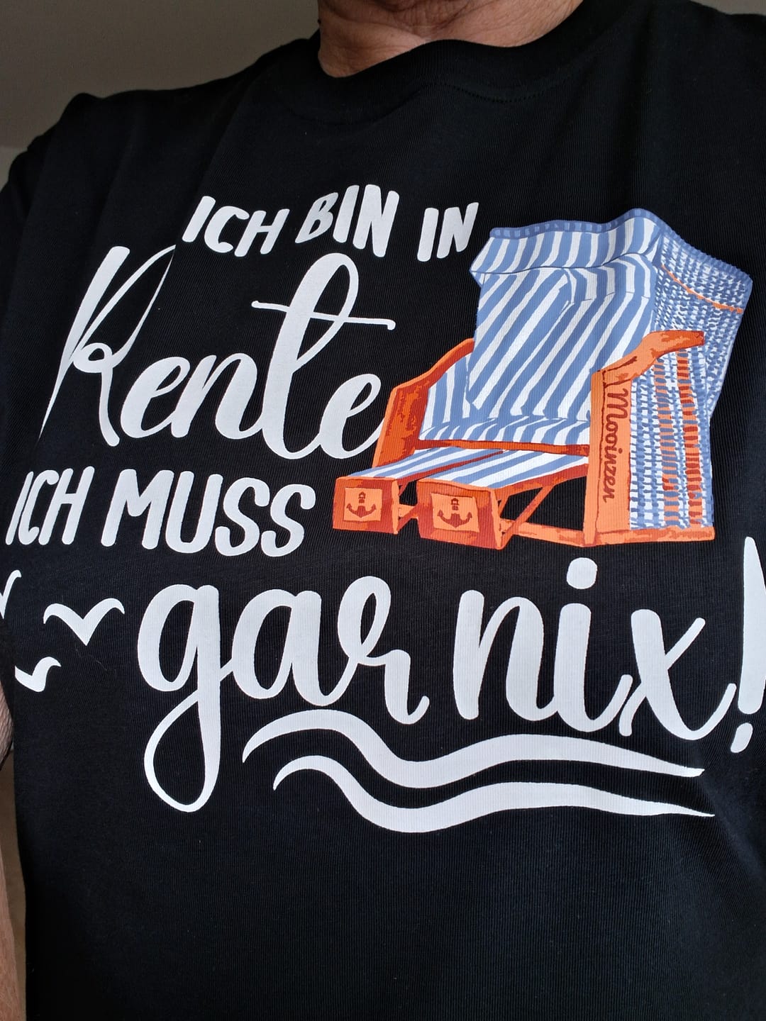 Customer photo review of Ich bin in Rente · Unisex Premium Bio T-Shirt