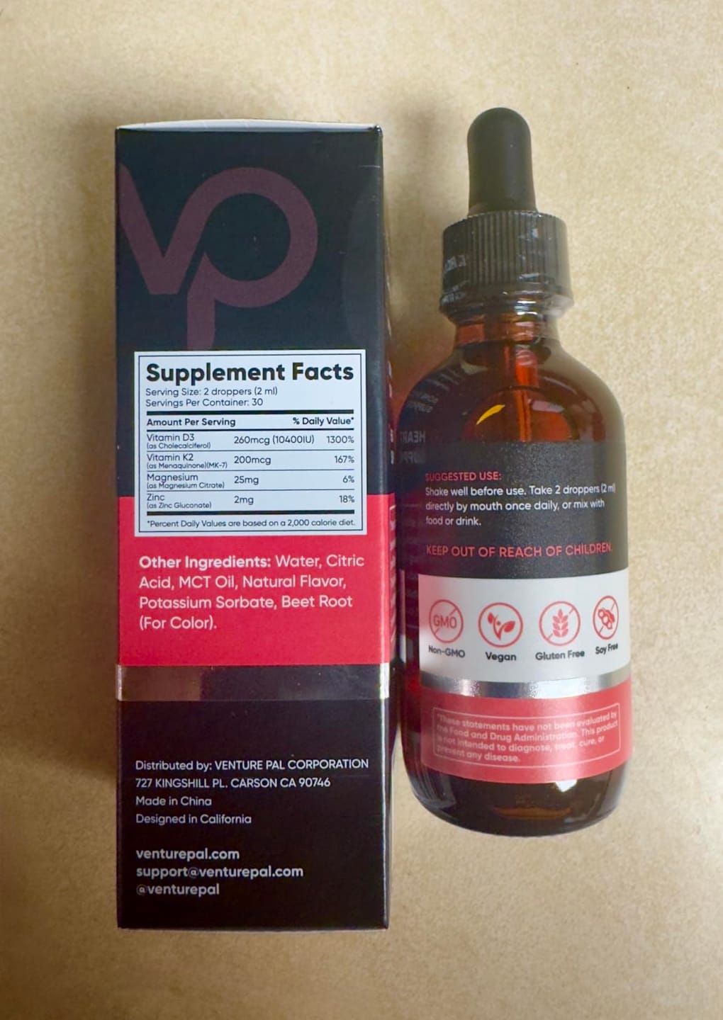 Customer photo review of Vitamin D3 10000 IU Plus K2 (MK-7) - Strawberry Flavor - 200 mcg Liquid Drops
