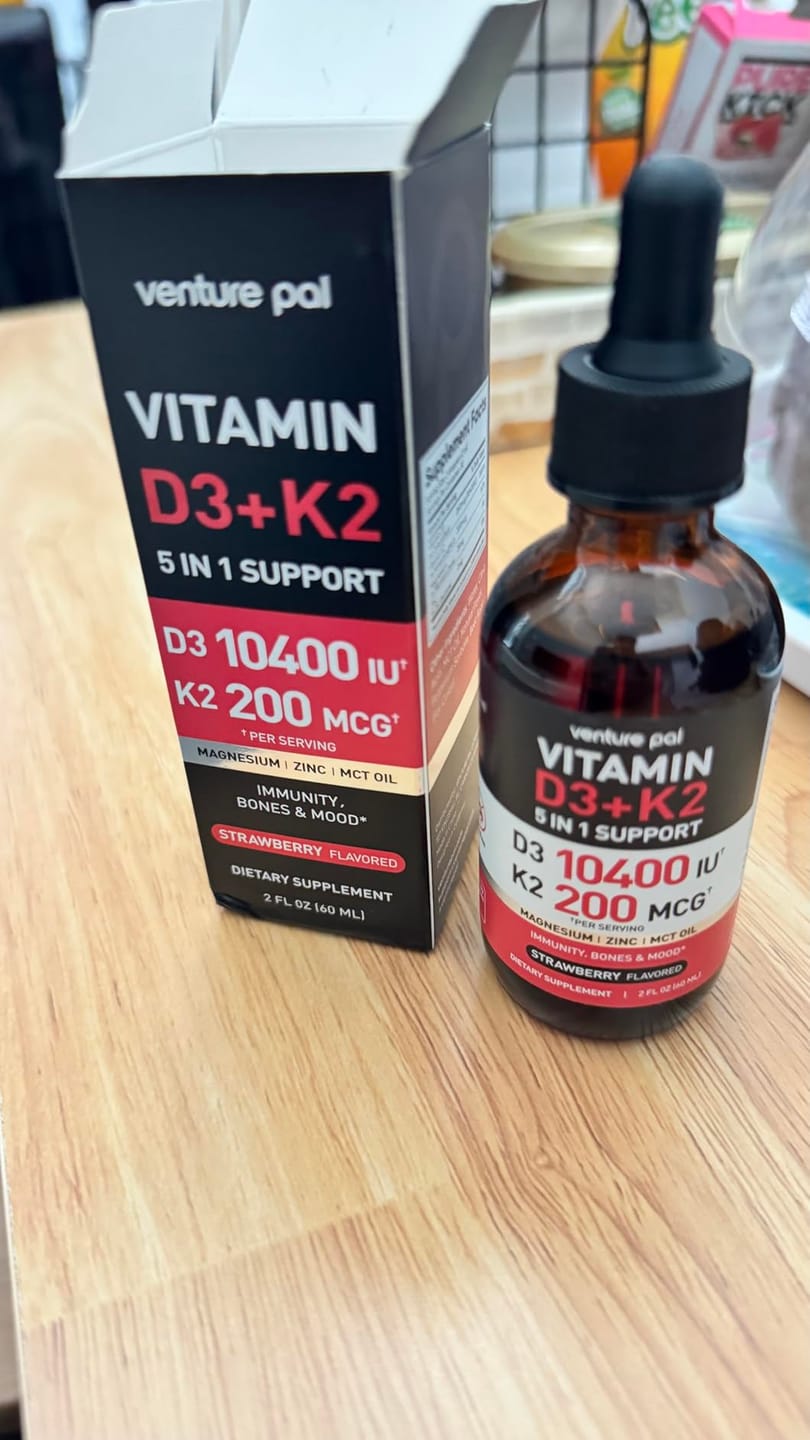 Customer photo review of Vitamin D3 10000 IU Plus K2 (MK-7) - Strawberry Flavor - 200 mcg Liquid Drops