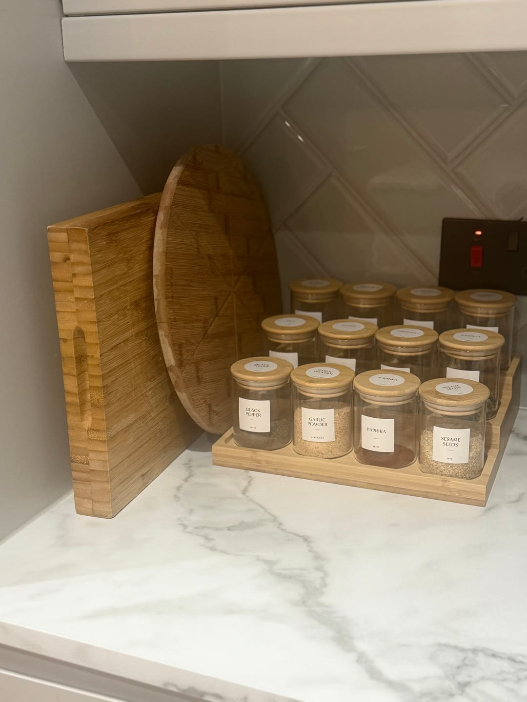 Customer photo review of Glass Spice Jar with Bamboo Lid 200ml Small