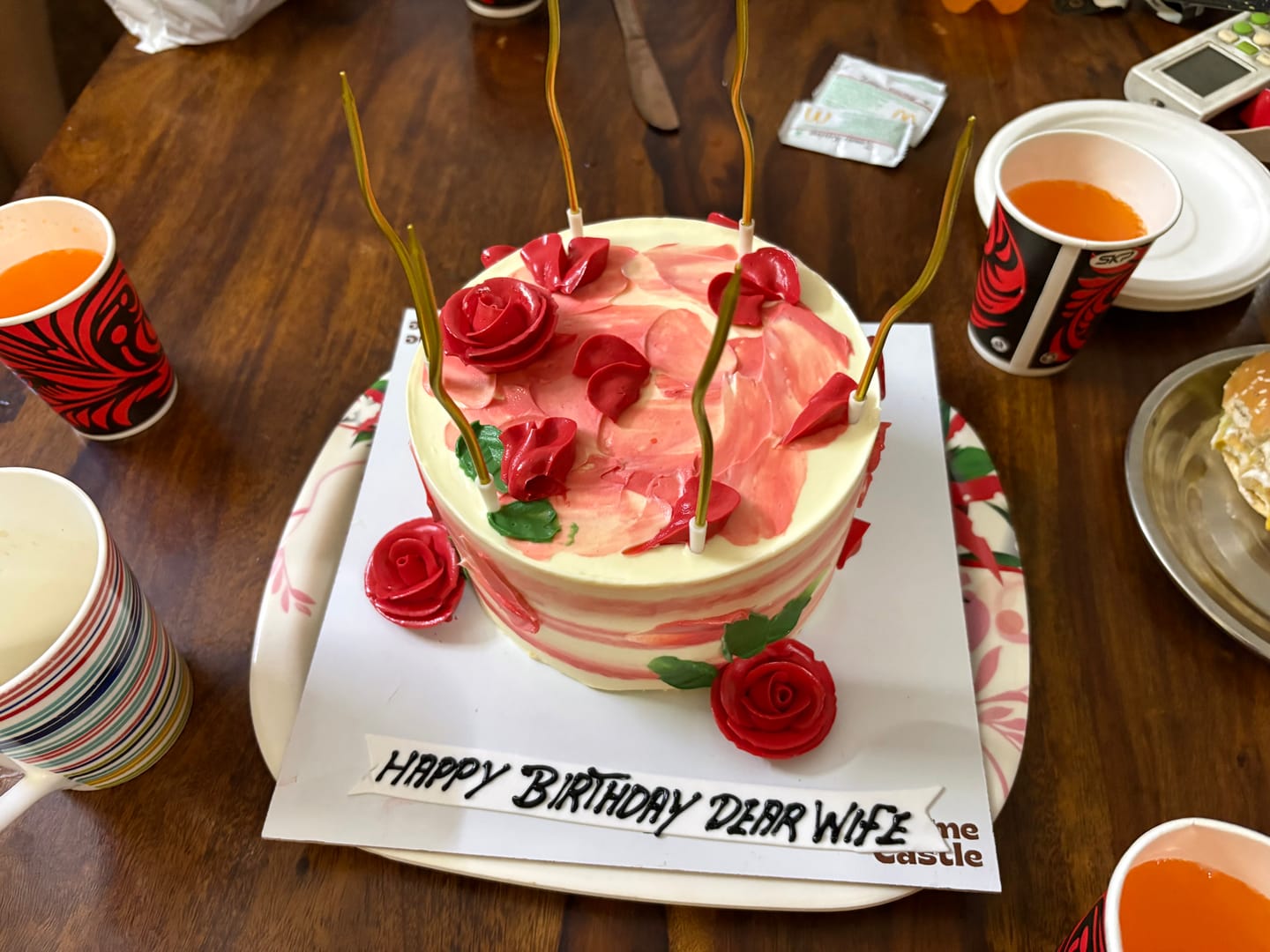 Customer photo review of Pink Rose Ombre Cake