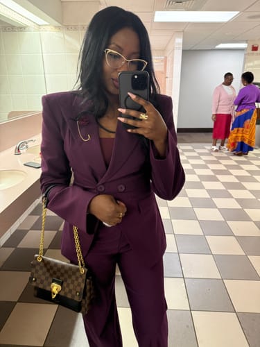 Customer photo review of Suiting Straight Leg Trouser