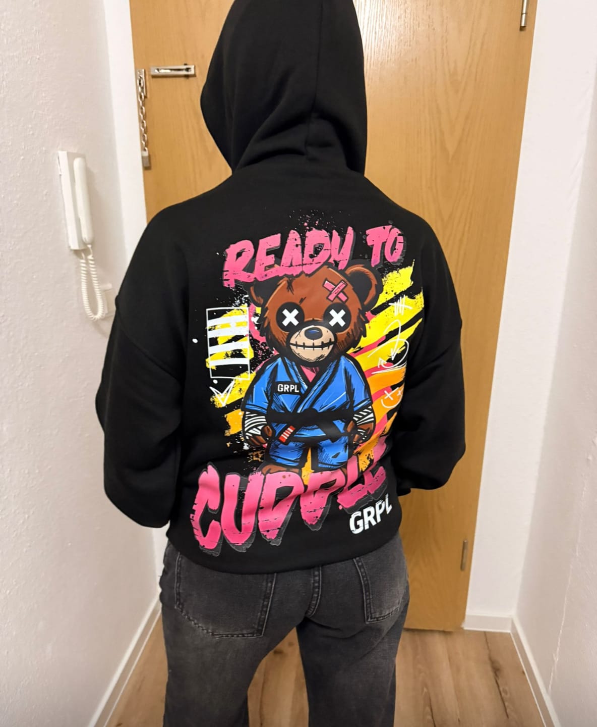 Customer photo review of GRPL “Ready to Cuddle” Hoodie Unisex