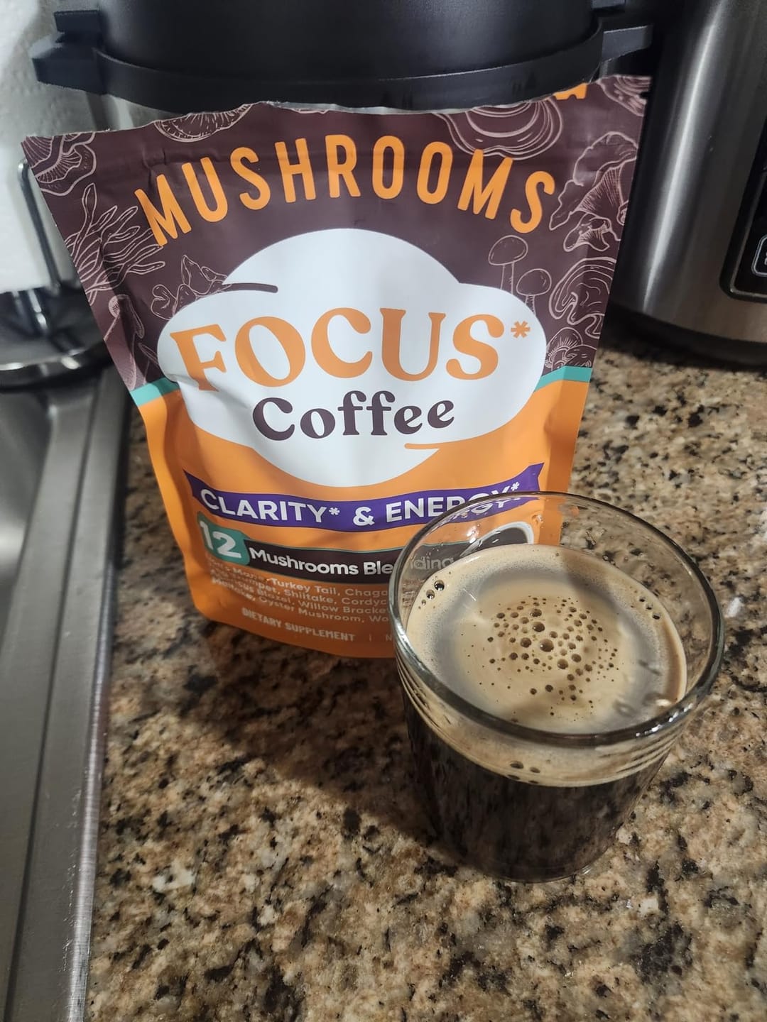 Customer photo review of 12 Mushrooms Focus Coffee - 40 Servings