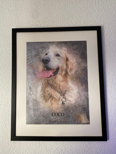 Customer photo review of Foto de tu mascota en estilo acuarela | Regalo para cachorros, perros y gatos