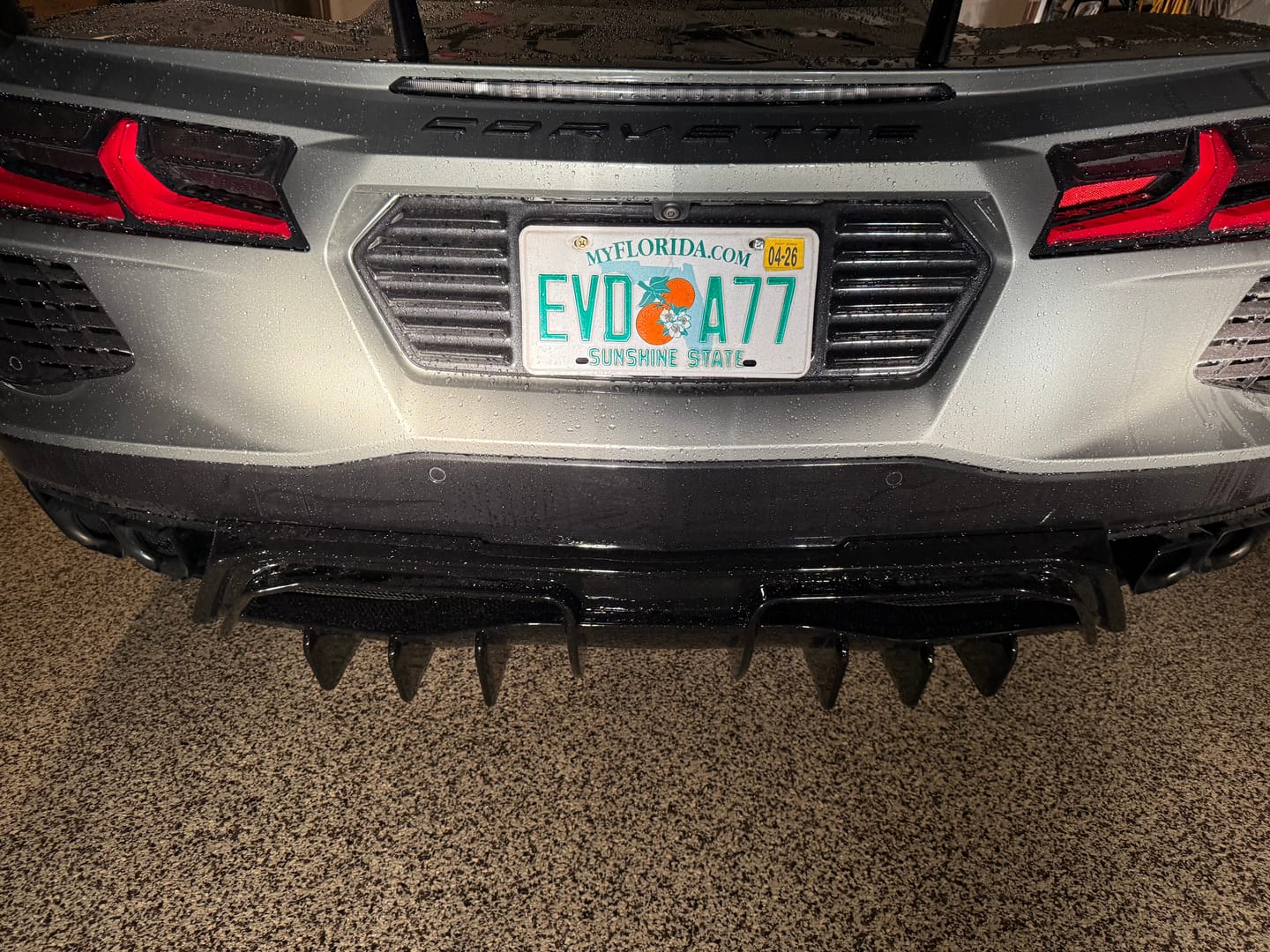 Customer photo review of Corvette C8 Rear Bumper Add-On Diffuser Splitter Lip