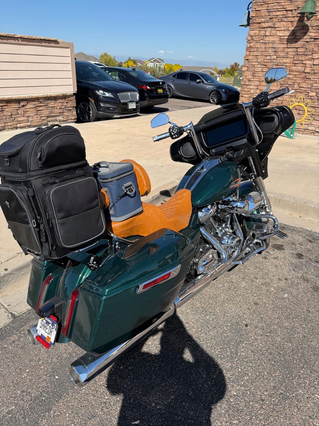 Customer photo review of 57L - Voyage Premium XL Motorcycle Sissy Bar Bag for Harley Davidson