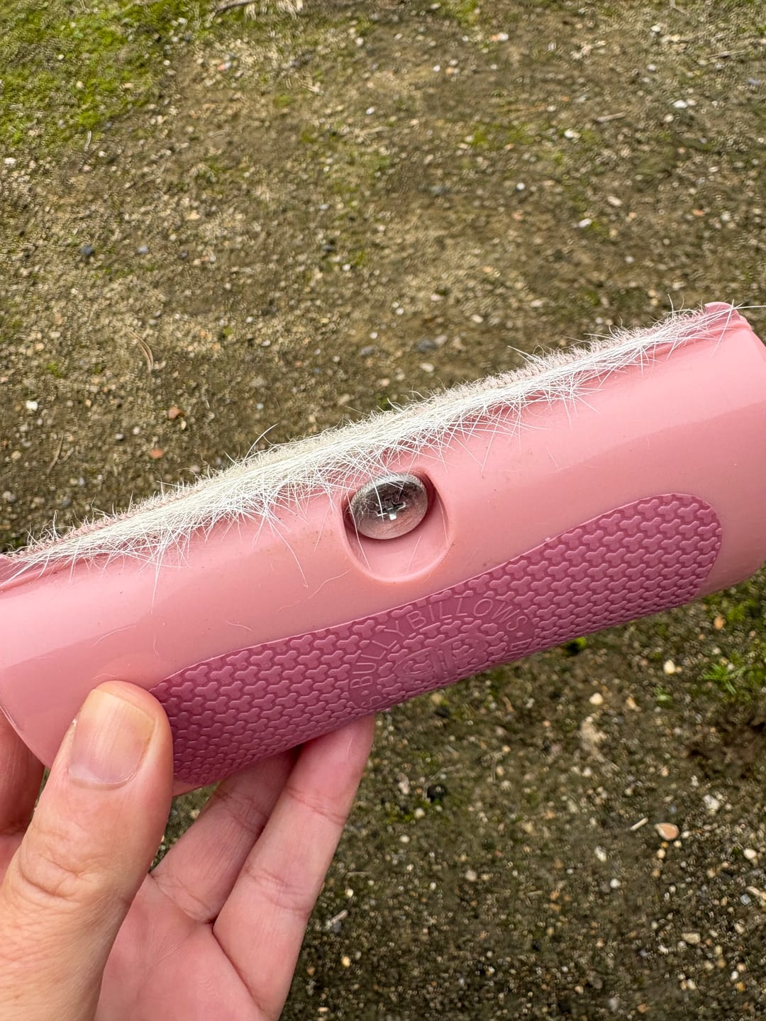 Customer photo review of Dog Deshedding Comb - Dog, Horse & Cat - Pink