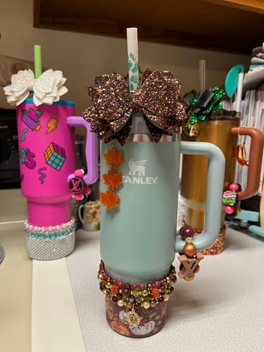 Customer photo review of FALL LEAVES Charm - Tumbler Handle Charm