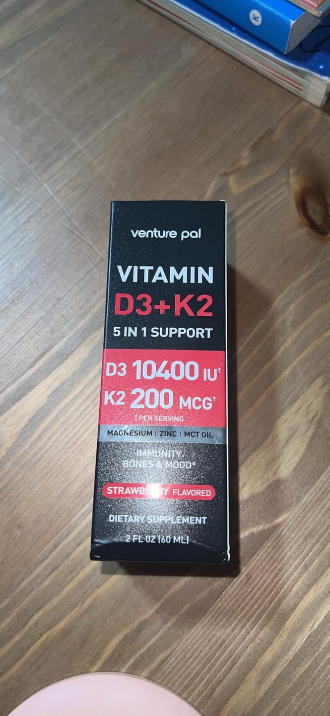 Customer photo review of Vitamin D3 10000 IU Plus K2 (MK-7) - Strawberry Flavor - 200 mcg Liquid Drops