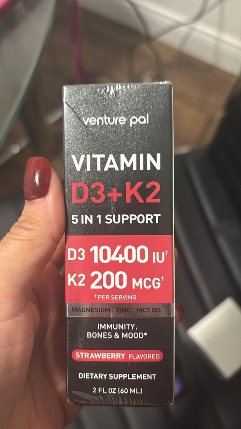 Customer photo review of Vitamin D3 10000 IU Plus K2 (MK-7) - Strawberry Flavor - 200 mcg Liquid Drops