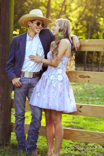 Customer photo review of Lavender Embroidery Floral Corset Mini Dress with Removable Straps