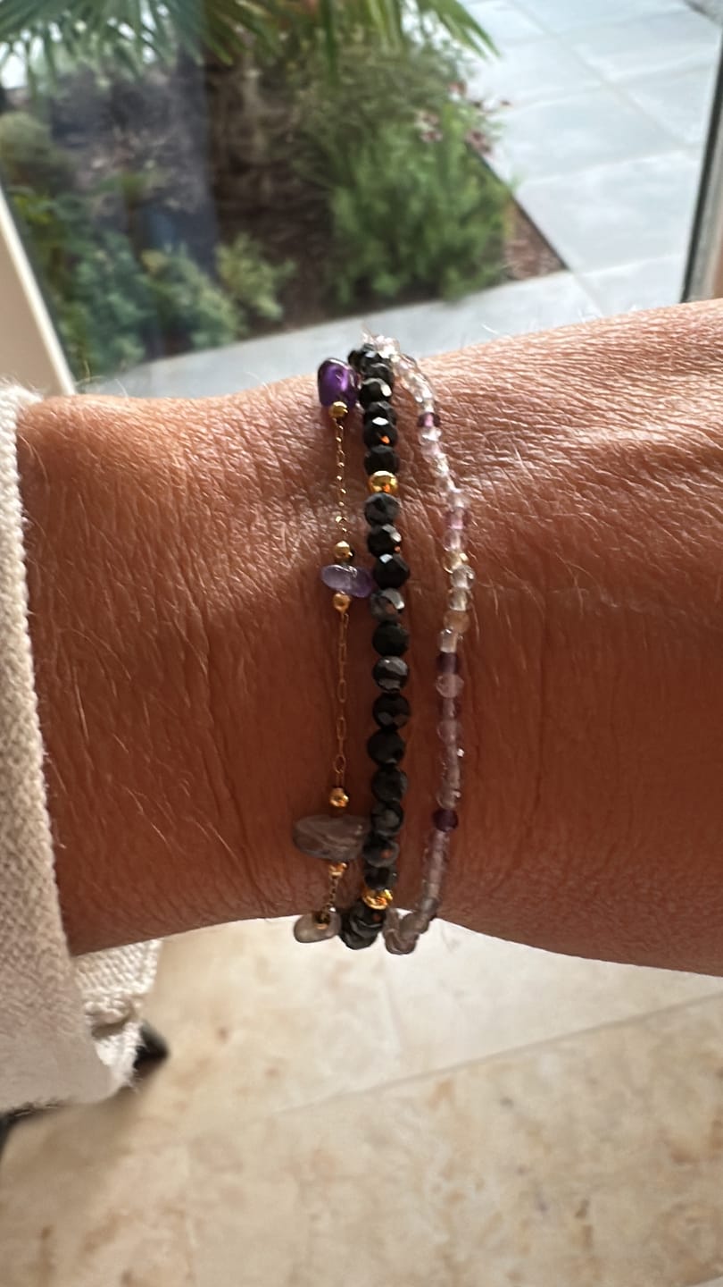 Customer photo review of Obsidian Armband - Schneeflocken Obsidian