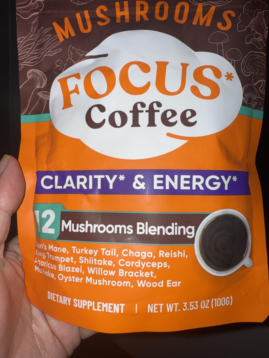 Customer photo review of 12 Mushrooms Focus Coffee - 40 Servings