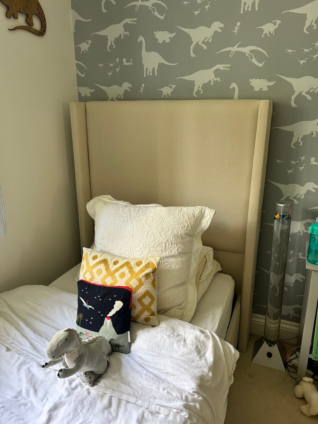 Customer photo review of Venus Linen Wingback Bed Frame with Divan or Ottoman Storage