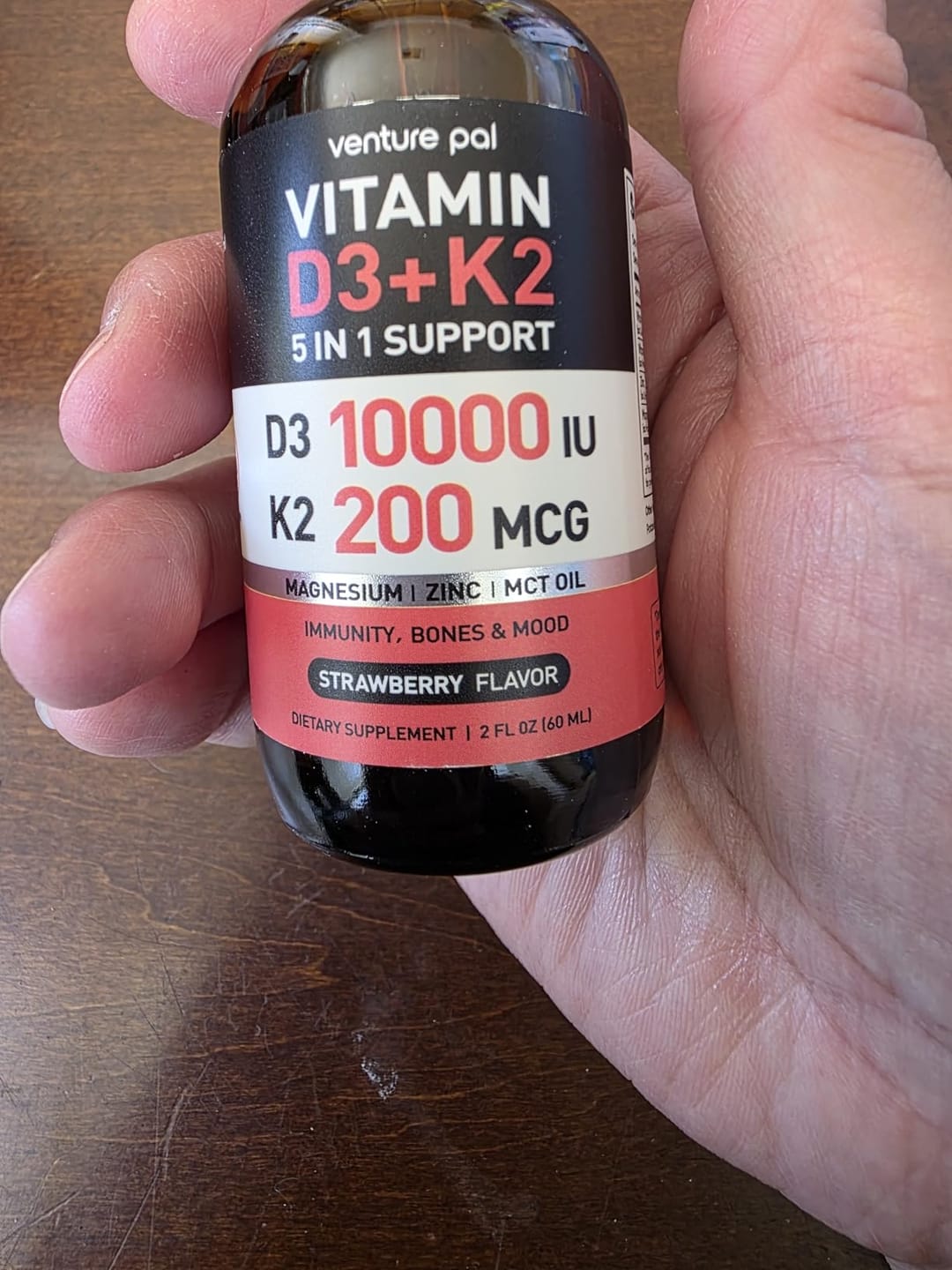 Customer photo review of Vitamin D3 10000 IU Plus K2 (MK-7) - Strawberry Flavor - 200 mcg Liquid Drops
