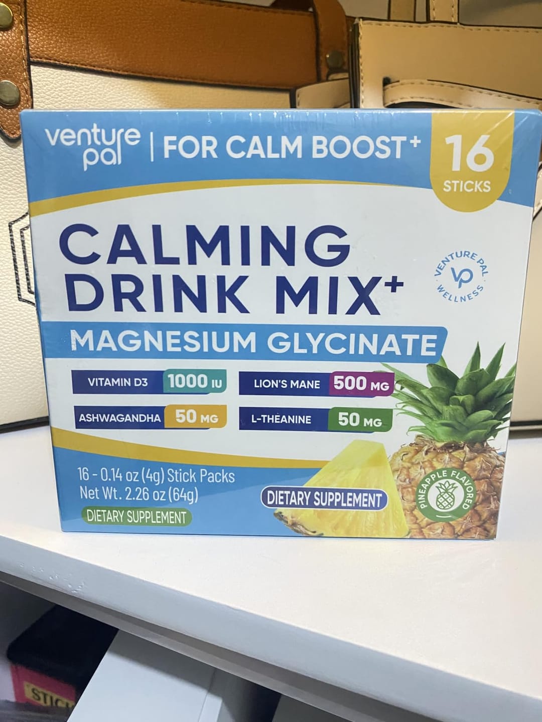 Customer photo review of Magnesium Glycinate Powdered Drink Mix - Pineapple- 16 Sticks