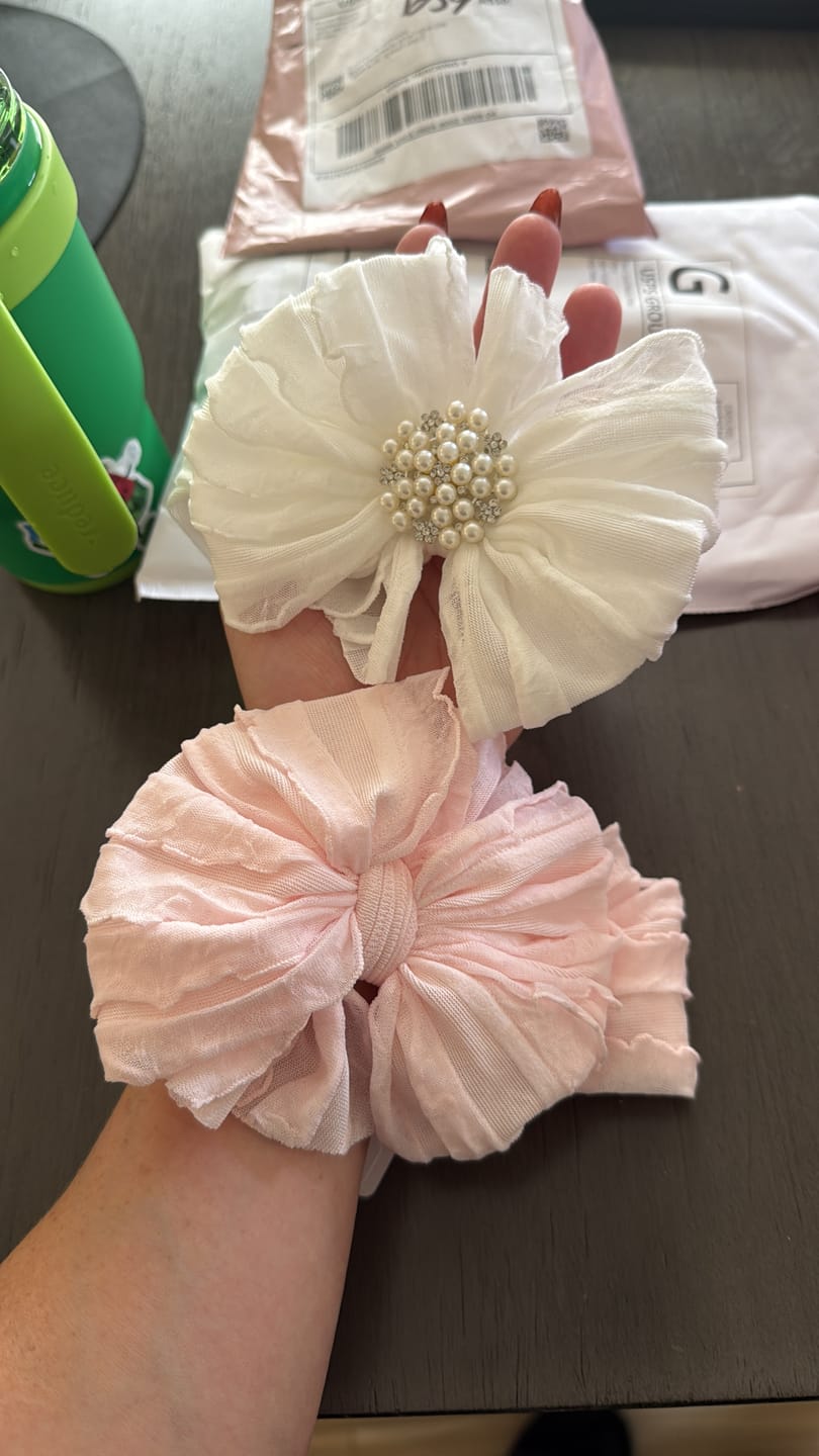 Customer photo review of Pearl Ruffled Headband