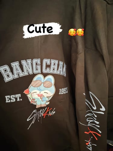 Customer photo review of KPOP Dominate Cartoon Printed Zipper Hoodie