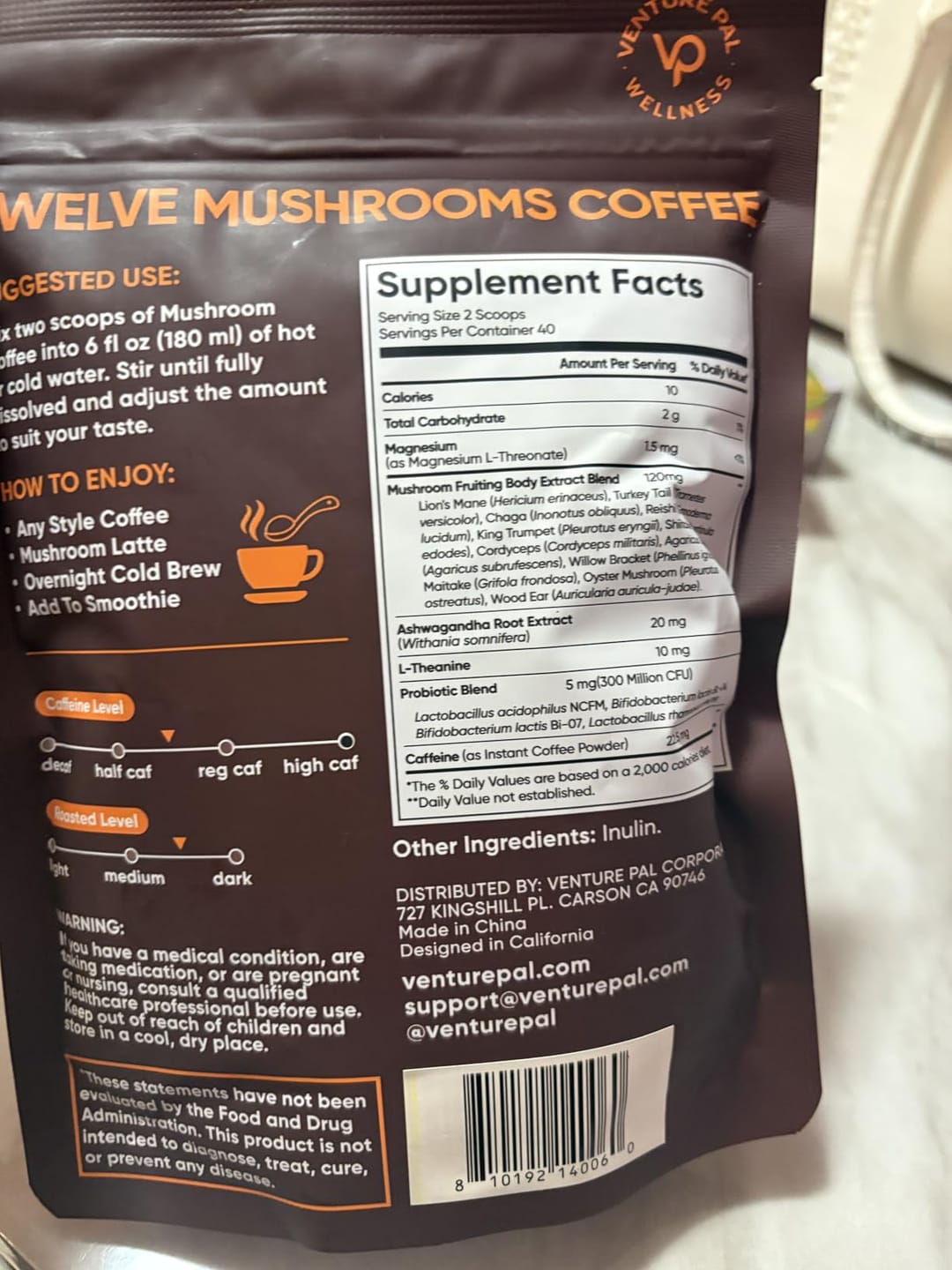 Customer photo review of 12 Mushrooms Focus Coffee - 40 Servings