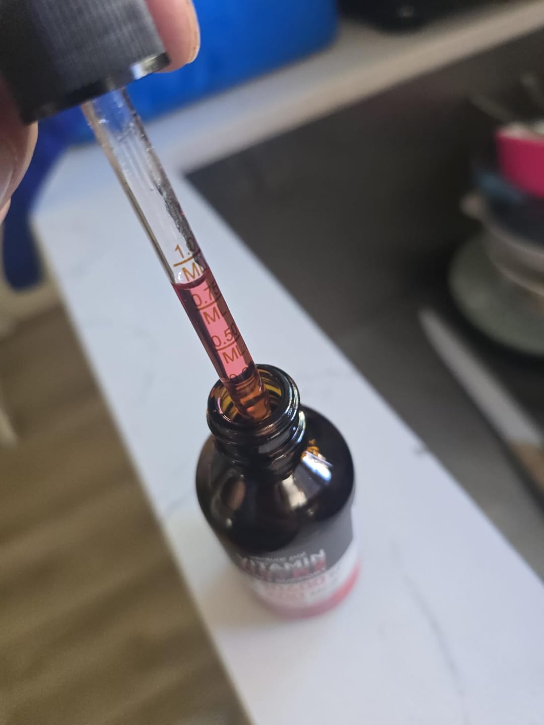 Customer photo review of Vitamin D3 10000 IU Plus K2 (MK-7) - Strawberry Flavor - 200 mcg Liquid Drops