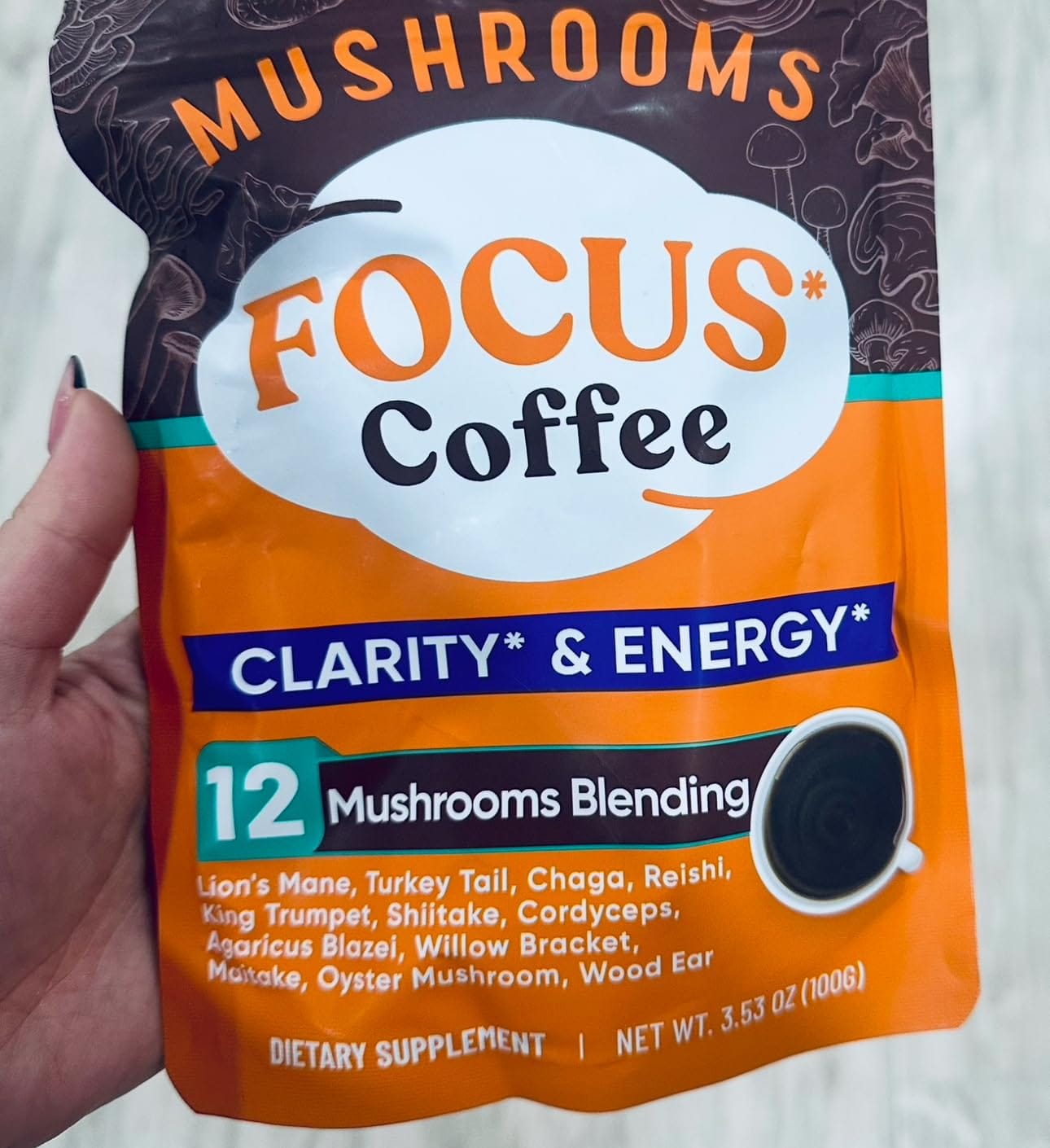 Customer photo review of 12 Mushrooms Focus Coffee - 40 Servings