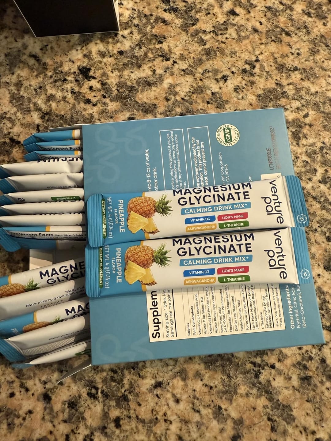 Customer photo review of Magnesium Glycinate Powdered Drink Mix - Pineapple- 16 Sticks