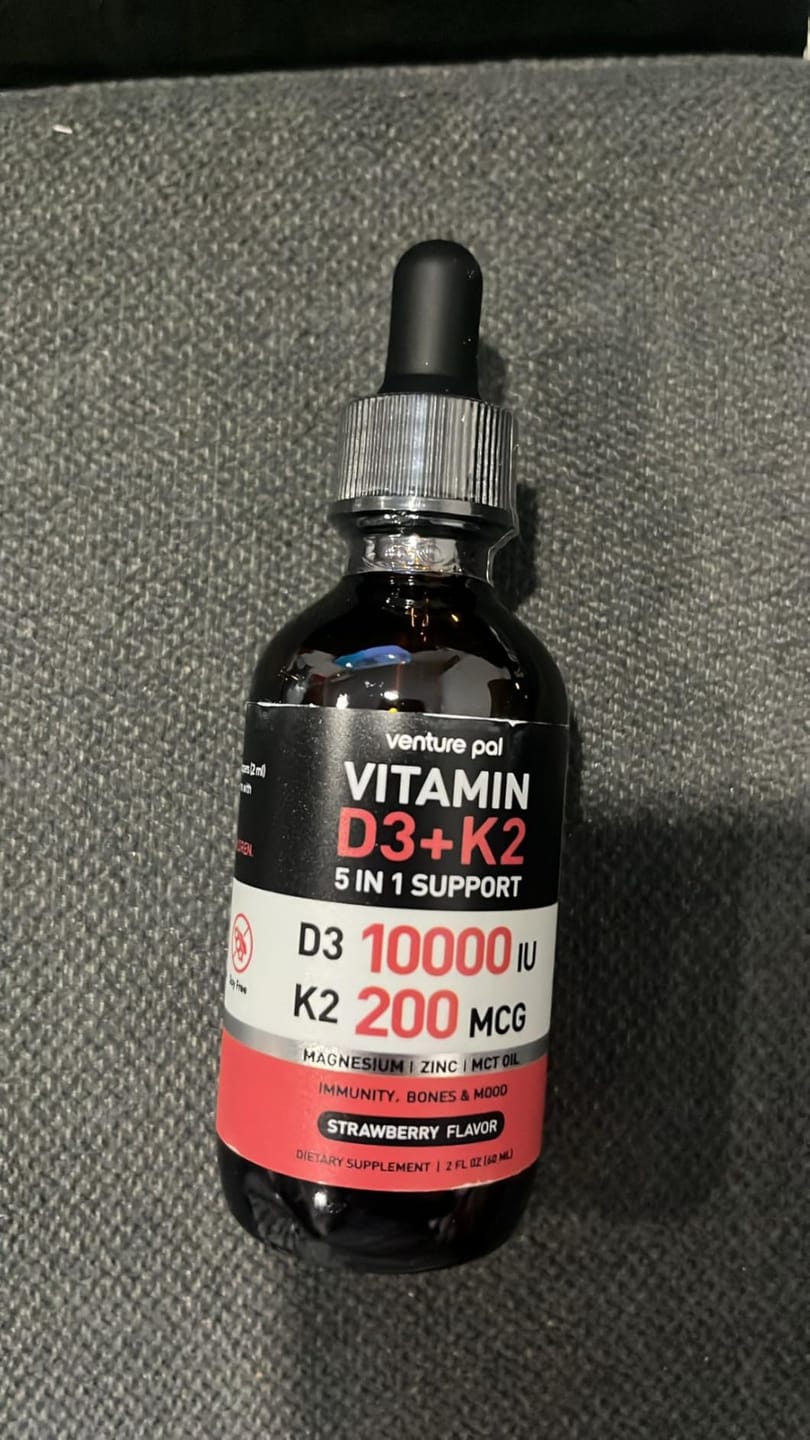 Customer photo review of Vitamin D3 10000 IU Plus K2 (MK-7) - Strawberry Flavor - 200 mcg Liquid Drops