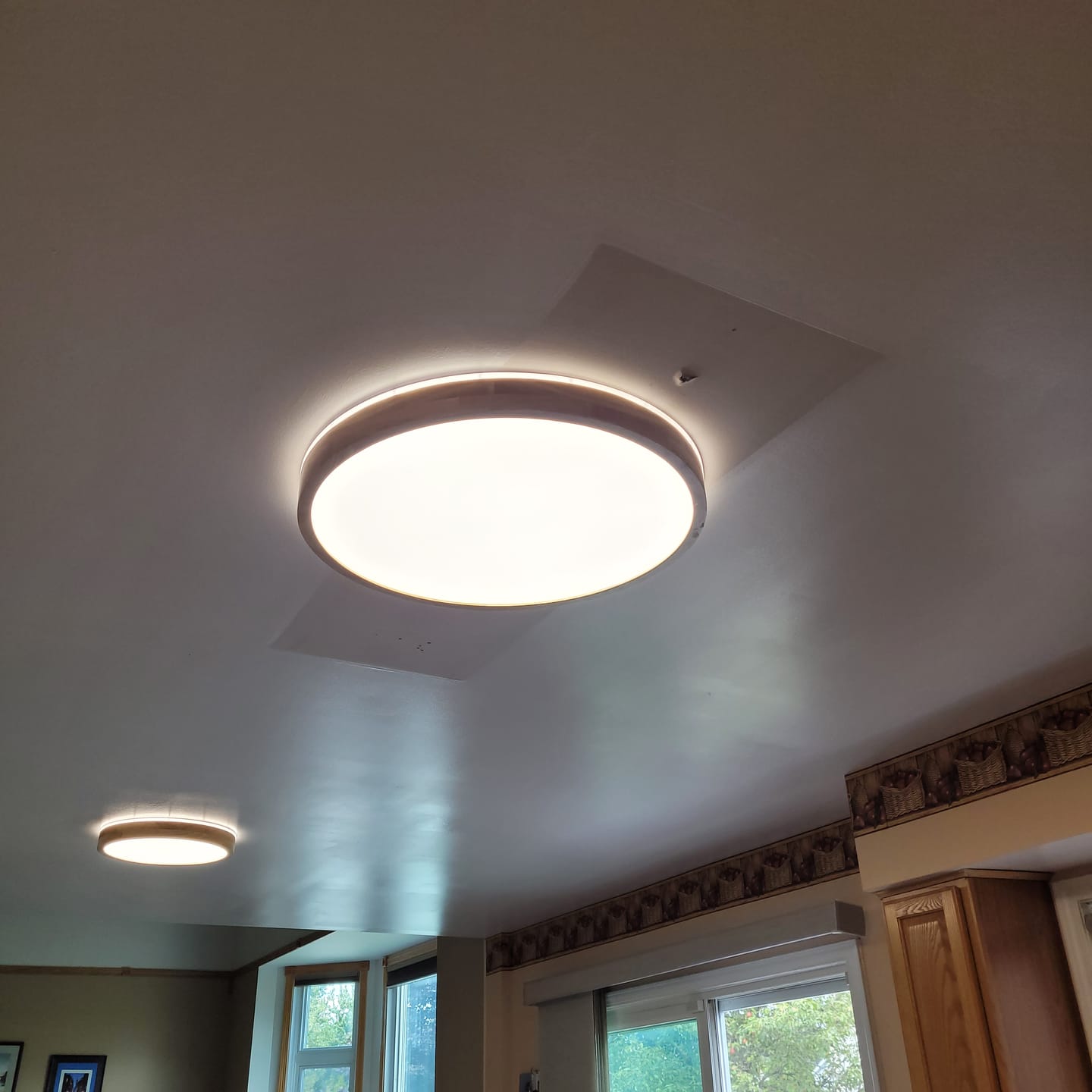Customer photo review of Scandinavian Wooden Round LED Flush Mount
